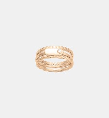 Bague 3 anneaux interchangeables Mini Addict en Plaqué Or avec diamant blanc La Garçonne Diamant