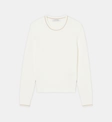 Pull maille torsadée détails rayés Lacoste