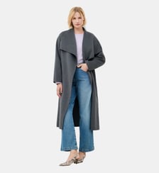 Manteau galba - Motif uni - Laine recyclee Caroll