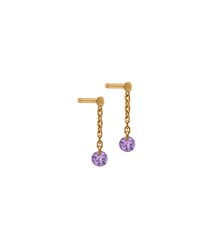 Mini Pendants d'oreilles CONFETTI - Améthyste - Poids total 0,20ct approx. -  Or rose 750‰ La Brune & La Blonde