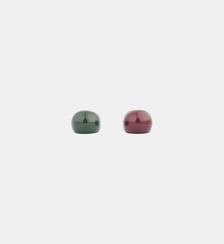 Set de 2 bagues en résine vert et bordeaux Balaboosté