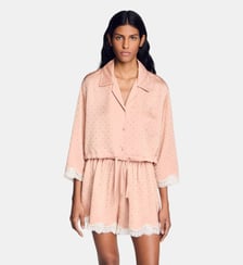 Chemise courte à strass Sandro