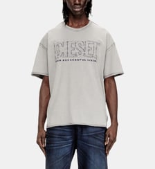 T-shirt avec logo appliqué et bord brut Diesel