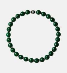 Collier avec résine verte, cristaux et motifs sphériques Aristocrazy