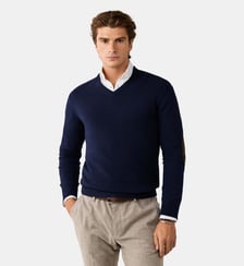 Pull En Laine Mérinos-Cachemire À Col V Hackett London