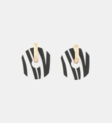 Boucles d'oreilles rondes motif zèbre Balaboosté