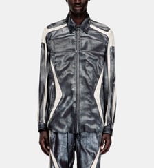 Chemise en viscose imprimée avec fermeture zippée sur le devant Diesel