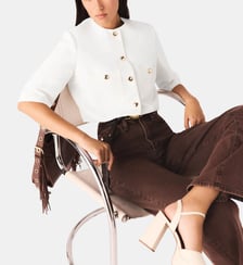 Veste courte en lin mélangé Maje