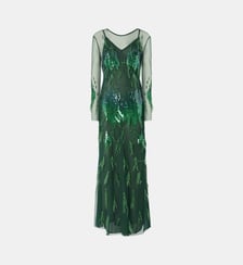 Robe à paillettes et plumes Pinko