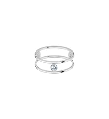 Bague HULA HOOP Solitaire - Diamant 0,20ct - Or blanc 750‰ La Brune & La Blonde
