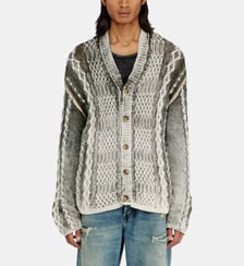 Cardigan en maille torsadée traité Diesel
