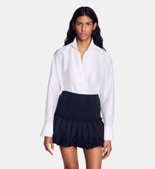 Chemise oversize en soie satinée Sandro