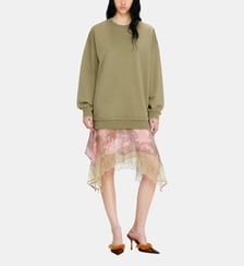 Robe sweat avec jupe à demi-longueur en chiffon et dentelle Diesel