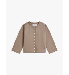 cardigan pression en molleton de coton marron Agnès b.
