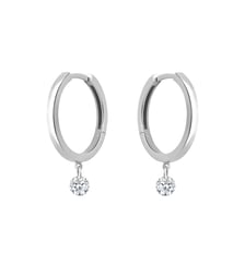 Créoles 360° - 2 diamants, poids total 0,40ct approx. - Or blanc 750‰ La Brune & La Blonde