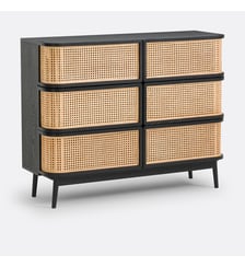 Commode 6 tiroirs en cannage Laora La Redoute Interieurs