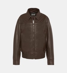 Blouson smocké, cuir dagneau Schott