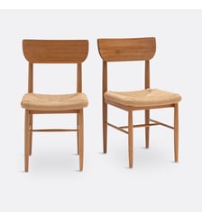 Lot de 2 chaises chêne massif et tressage La Redoute Interieurs