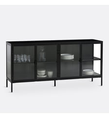 Buffet vitrine 4 portes métal acier La Redoute Interieurs