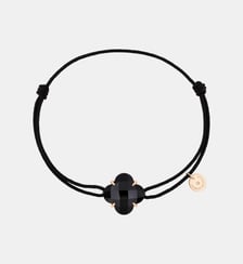 Bracelet, onyx, cordon noir, or rose Morganne Bello