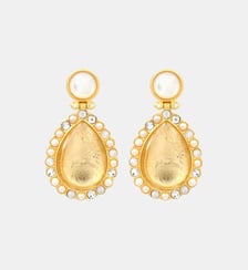 Boucles d'oreilles tiges percées Océane  doré à l'or fin - Oceane Satellite