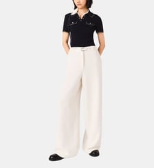 Pantalon large en tweed Maje