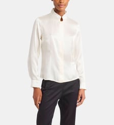 chemise en satin de soie écru Agnès b.