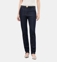 Pantalon pwesleydenim - Motif uni - Coton - Coupe slim Caroll