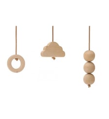 Lot de 3 jouets en bois + cordons Charlie Krane