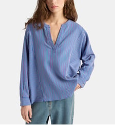 Blouse prickly en viscose soie rayée Momonì
