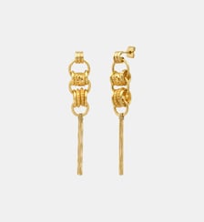 Boucles d'oreilles tiges percées  en métal  doré à l'or fin - Alicudi Satellite