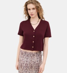 T-shirt tvacances - Motif uni - Coupe droite Caroll