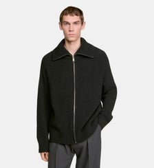 Cardigan à zip en laine texturée Sandro