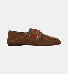Chaussures bateaux cuir suédé lacet Sandro