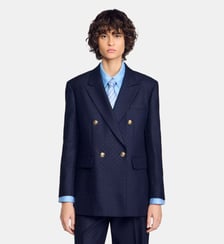 Veste de tailleur strassée en laine Sandro