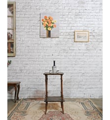 Table d'appoint en bois gravé Francine N°1523- Produit chiné Debongout