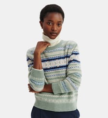 Pull col rond fairisle Bompard