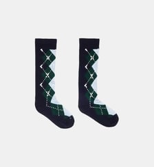 Chaussettes hautes argyle en laine Maje
