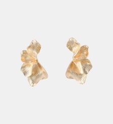 Boucles d'oreilles demi feuilles dorées Balaboosté