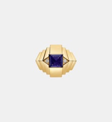 Bague Rockaway Mini Pyramide Or Jaune & Lapis Lazuli Statement