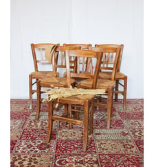Lot de 6 chaises en hêtre Claude N°1438- Produit chiné Debongout