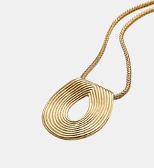 Pendentif ovale en argent 925 plaqué or jaune 18K avec embossage Aristocrazy