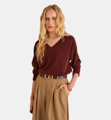 Pull Col V En 100% Cachemire 2 Fils Bary Maison 123