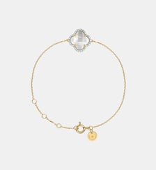 Bracelet, nacre blanche, diamants, or jaune Morganne Bello