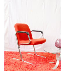 Fauteuil en tissu et skaï Jakob N°1435 - Produit chiné Debongout