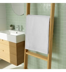 Serviette de toilette en coton, NID D'ABEILLE Blanc Cerise