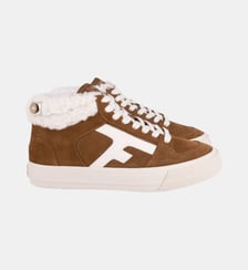 Tennis suède et polyester recyclé Walnut MID Faguo