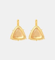 Boucles d'oreilles dormeuses triangulaires   doré à l'or fin - Bysance Satellite