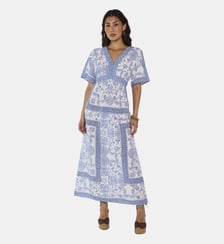 Robe Imprimée À Manches Courtes En Coton Mélangé Prunelle Maison 123