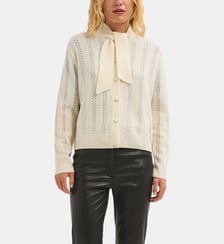 Gilet en laine ajourée à cravate - ROMI Pablo